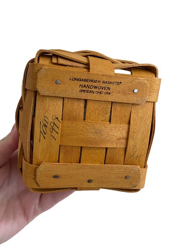 Longaberger Peg Basket with Liner Vintage EUC Country Charm Berry Gathering 8.5" - 第 6/12 張圖片