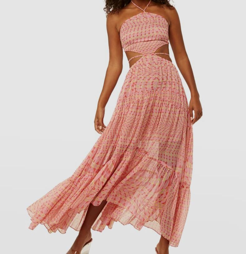 dalia halter dress Dalia Denim Halter Maxi Dress