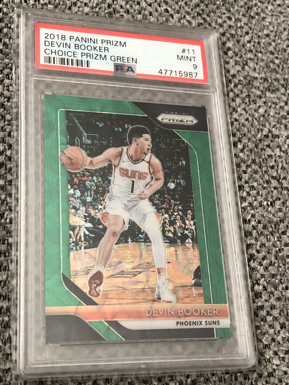🔥2018 prizm devin booker choice prizm green #3/8 psa 9🔥