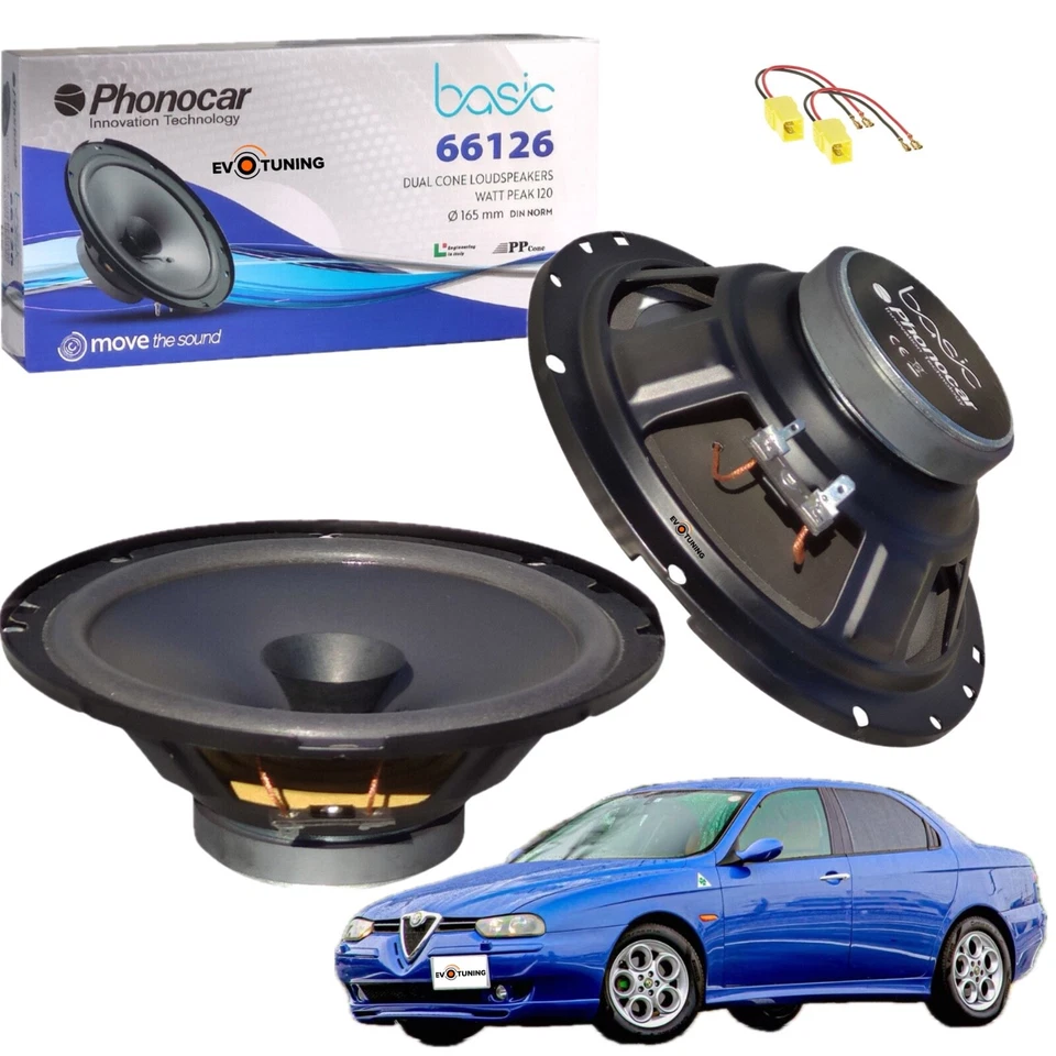 Coppia Casse Altoparlanti Phonocar Ant o Post bicono 120W per Alfa Romeo 156