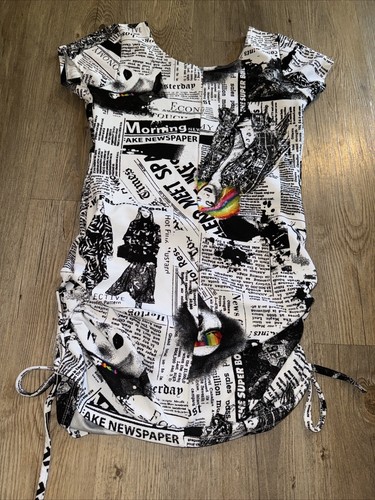 Vintage Rare NY Invasion Fashion Week Mini Dress Size M BODYCON Womens USA Made - Picture 7 of 8