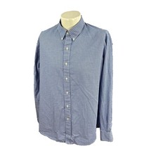 Ralph Lauren Men's Custom Fit Long Sleeve 100 Cotton Blue Check Shirt XL