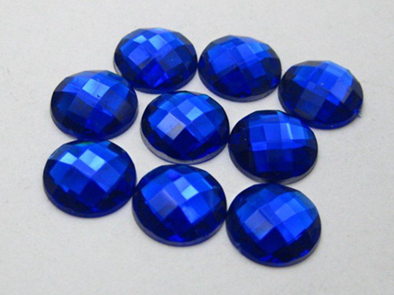 500 Royal Blue Acrylic Rhinestone Flatback Round Gem Beads 6mm Flat Back No Hole