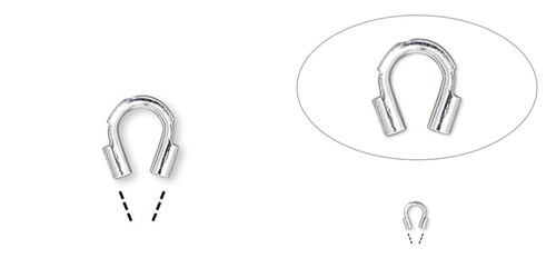 144 Silver Plated Brass 4x4mm Wire Guardian Protectors Curved with 0.5mm ID - Picture 1 of 6