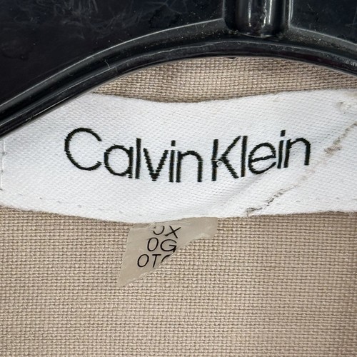 Calvin Klein Beige Linen Blend safari style Jacket Women's size 0X Plus - Picture 6 of 10