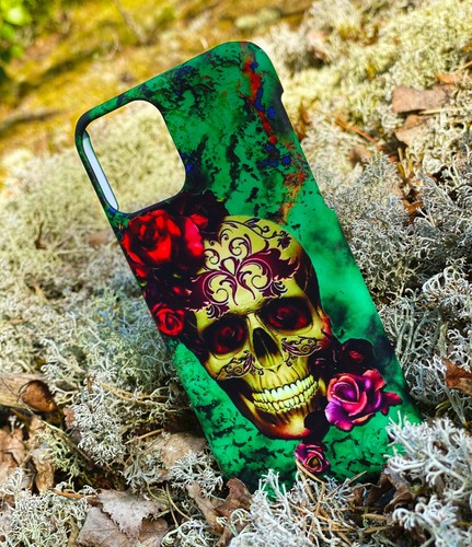 For Apple iPhone 11 Pro Max iPhone X XS Skull Flower Marble Phone Case Cover - Picture 2 of 3