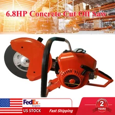 6.8HP Concrete Cut Off Saw 2-stroke Gas Demolition Saw Concrete Cutter & Blade