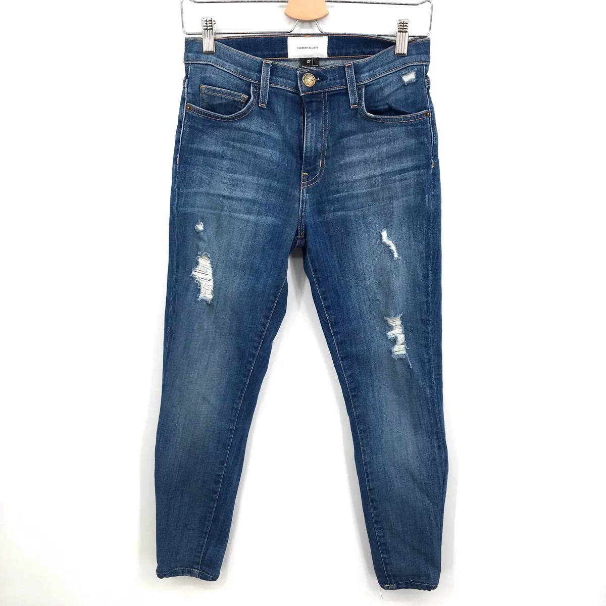 Current Elliott High Waist rise Stiletto Jeans dark Blue