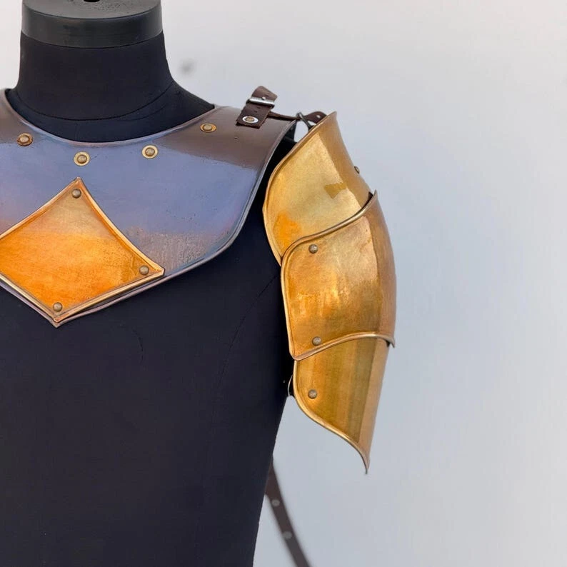 Caballeros y garganta negros medievales, armadura de brazaletes de acero - LoteR Cosplay armadura LARP Foto 4 de 4