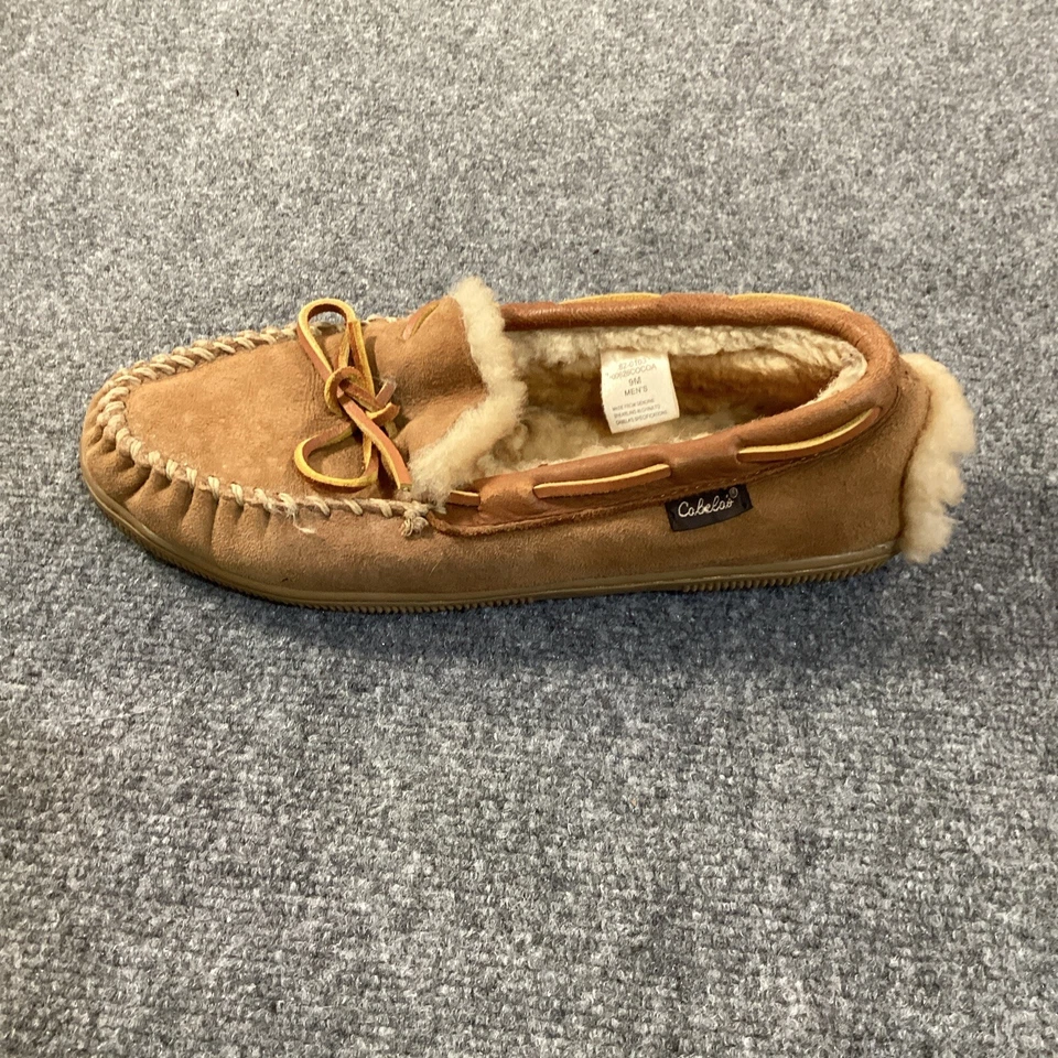 Cabelas Zapatos de Conducción Para Hombres 9 M Sherpa Forrados Zapatillas Marrón Mocasines Sin Cordones Foto 2 de 4