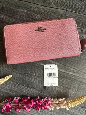 💕New Coach Accordion zip wallet Rose Pink💕 | eBay