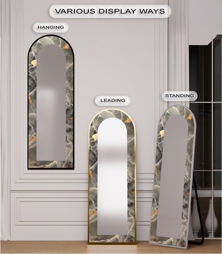 Smoky Marble Vein – Abstract Floor Mirror - 第 8/12 張圖片