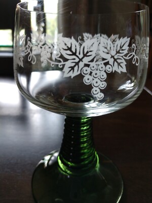 VTG Luminarc Green Stem, Rib Beehive Roemer Wine Glass One Only. | eBay