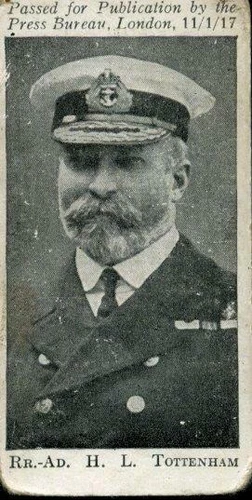 NAVAL PORTRAITS 8/50~1917 R/ADM. H.L. TOTTENHAM  IMPERIAL TOBACCO CARD 5G/TOTT