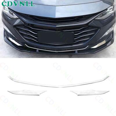 For Chevy Malibu 2019-2024 Silver Steel Front Lower Bumper Center Grille Strip