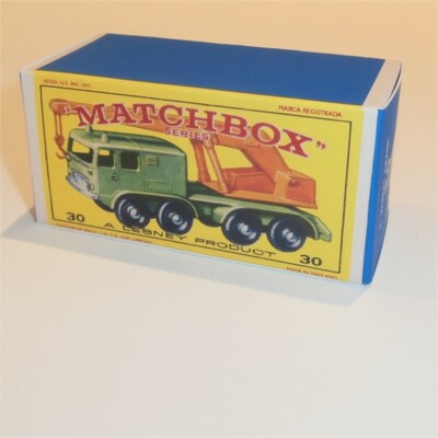 Matchbox Lesney No 30 Eight Wheel Crane Truck Empty Repro E Style Box..