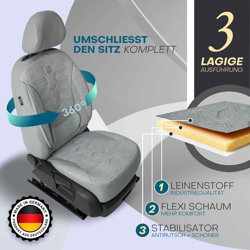 2x Coprisedili adatti per Ssangyong Musso 2 dal 2018 (Grigio) | PRIME - Foto 2 di 12