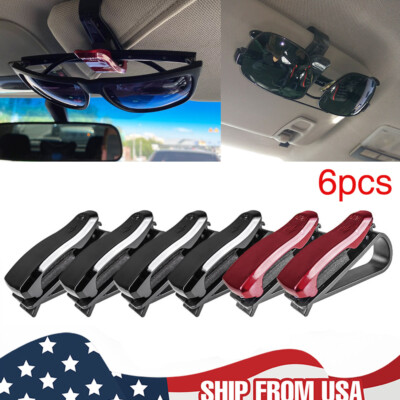 6Pack Car Glasses Sunglasses Eyeglass Ticket Card Auto Sun Visor Clip Holder