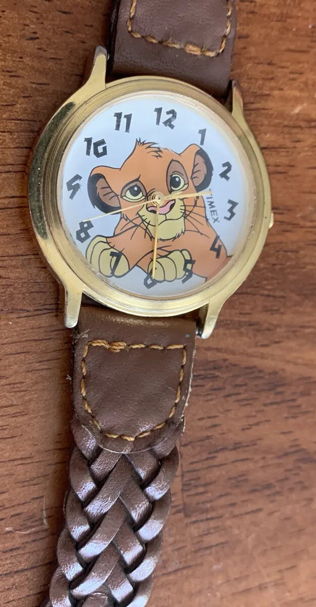 Vintage 90’s Disney Timed Watch Simba The Lion King Leather Braided Band READ Vintage Disney Simba Lion King Timex Watch - Weaved Leather  main image 4
