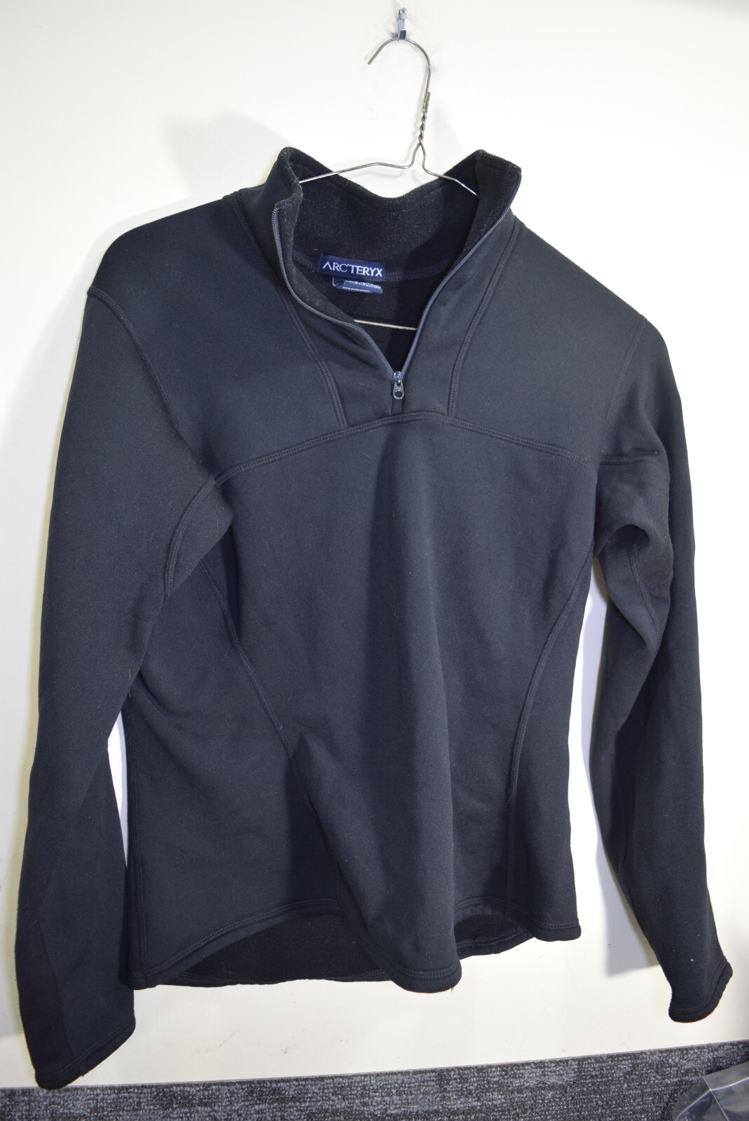 Arc'teryx RHO AR caldo 1 4 zip Polartec strato base pile DONNA L 12 14 nero