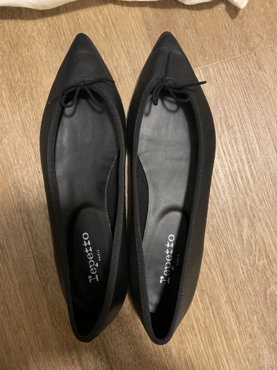 REPETTO BRIGITTE BALLERINA FLATS COLOR BLACK SIZE 39.5 US 8.5