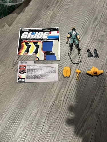 Wet-Suit V1 100% Complete G.I. Joe 1986 Hasbro Vintage Action Figure W/ FileCard