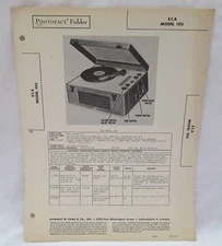 Vintage Howard W Sams Photofact Folder ECA Model 105 Radio Parts Manual