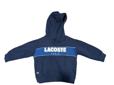 Lacoste Kids' Fleece Contrast Print Sweatshirt Blue Size 4 NWT