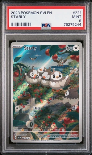2023 POKEMON SVI EN-SCARLET & VIOLET ILLUSTRATION RARE #221 STARLY PSA 9