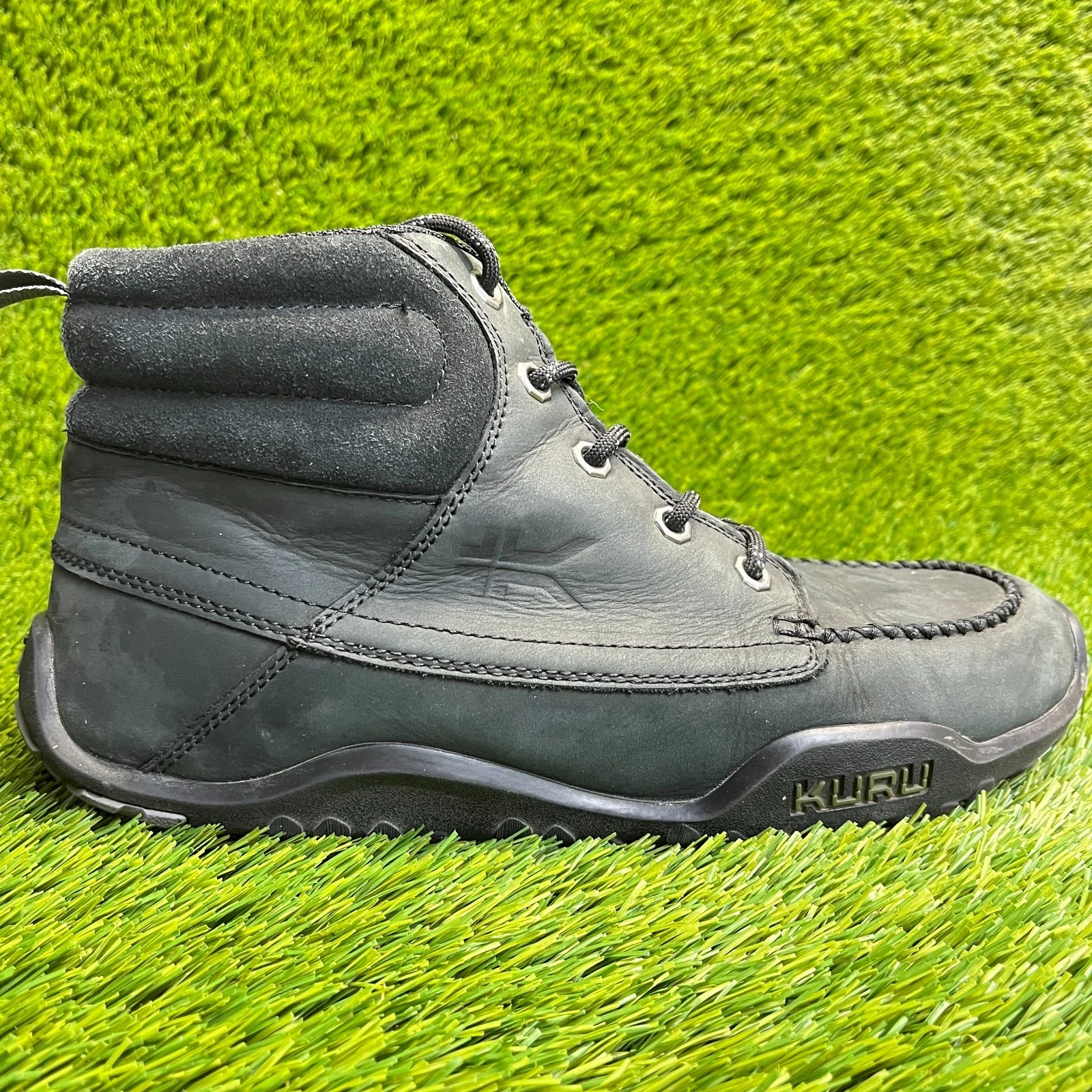 Kuru Quest Mens Size 10 Black Outdoor Walking Leather Camp Hiking Lace Up Boots