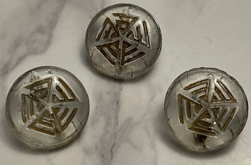 Depression Spider Web 3 Glass Button Lot 102-13 - Picture 2 of 5