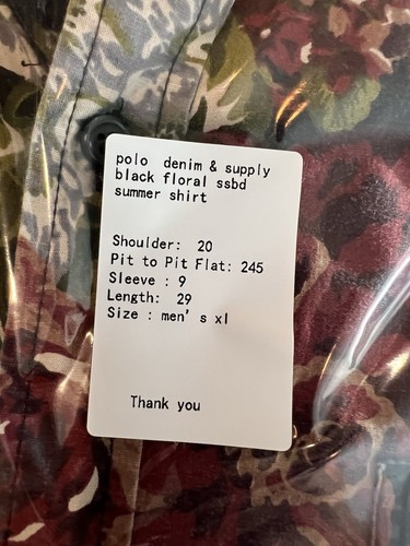 Camisa Denim & Supply Ralph Lauren Floral Hombres XL Hawaiana Manga Corta Abotonada - Imagen 14 de 14