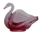 Fenton Art Glass Dusty Rose Pink Swan Vintage Open Dish Bowl Candy Dish Figurine