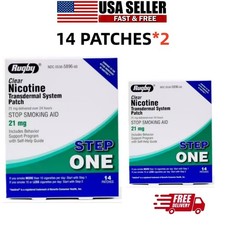 2-Pack Rugby Clear Nicotine 21mg Transdermal System Patch Step Exp 06/2028