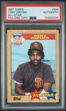 1987 TOPPS ALL-STAR #599 TONY GWYNN PSA AUTHENTIC DNA AUTO AUTHENTIC