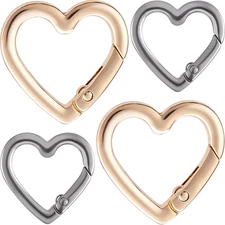 Keychain Clip, Zinc Alloy Heavy Duty Heart Carabiner, Spring Snap Clasp Hook for