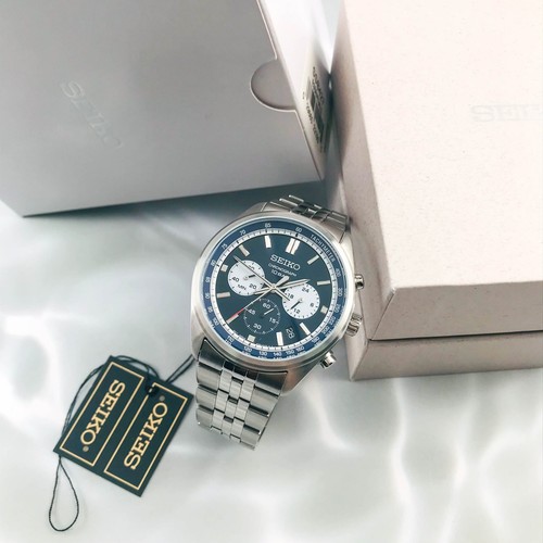 Seiko Essentials SSB427 Motorsports Chrono Quartz Blue Dial Men's Watch 41.5 mm