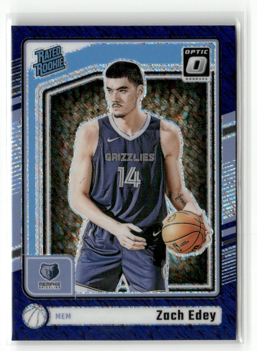 2024-25 Donruss Optic #288 Zach Edey Purple Shimmer RATED ROOKIE SP