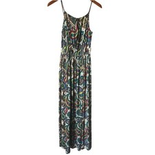 Ilanni Boho Maxi Dress Size Medium NWT Braided Straps Peep hole