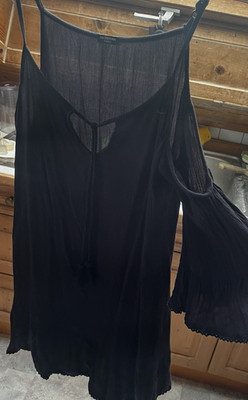 TUNIKA BLUSE OBERTEIL 36 S BOHO WIE NEU Schulterblitzer CUT OUTS schulterfrei