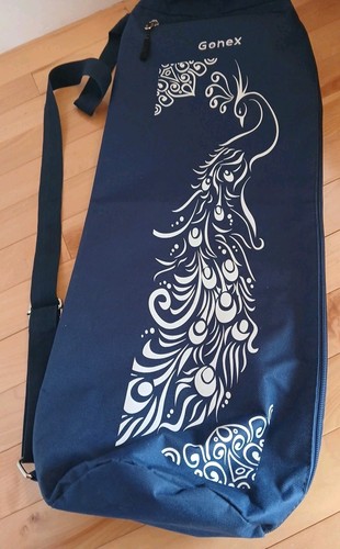 Gonex Yoga Mat Travel Bag Carrier Full-Zip Peacock Design Dark Blue 28x10