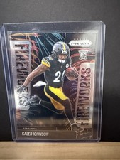2025 Panini Prizm Fireworks Rookie Kaleb Johnson #4 Pittsburgh Steelers
