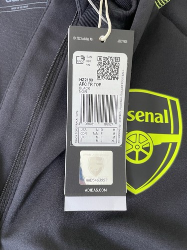 ARSENAL Long Sleeve Black Training Top : Adult Medium - Adidas - NEW WITH TAGS - Picture 8 of 14