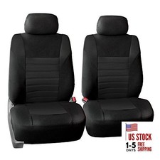 FH Group Car Seat Covers Premium 3D Air Mesh - Low Back Car Black Front Set