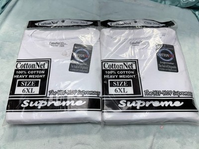 CottonNet Supreme T-Shirt Round Neck Short Sleeve Size 6XL Shirt White 2 pack