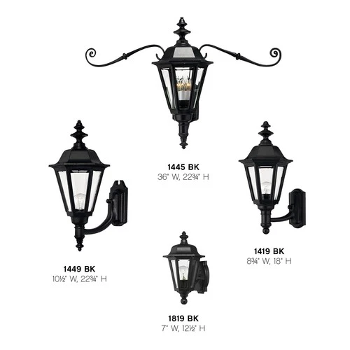 Hinkley Lighting H1419 18"H 1 Light Lantern Outdoor Wall Sconce - Black - Picture 2 of 5
