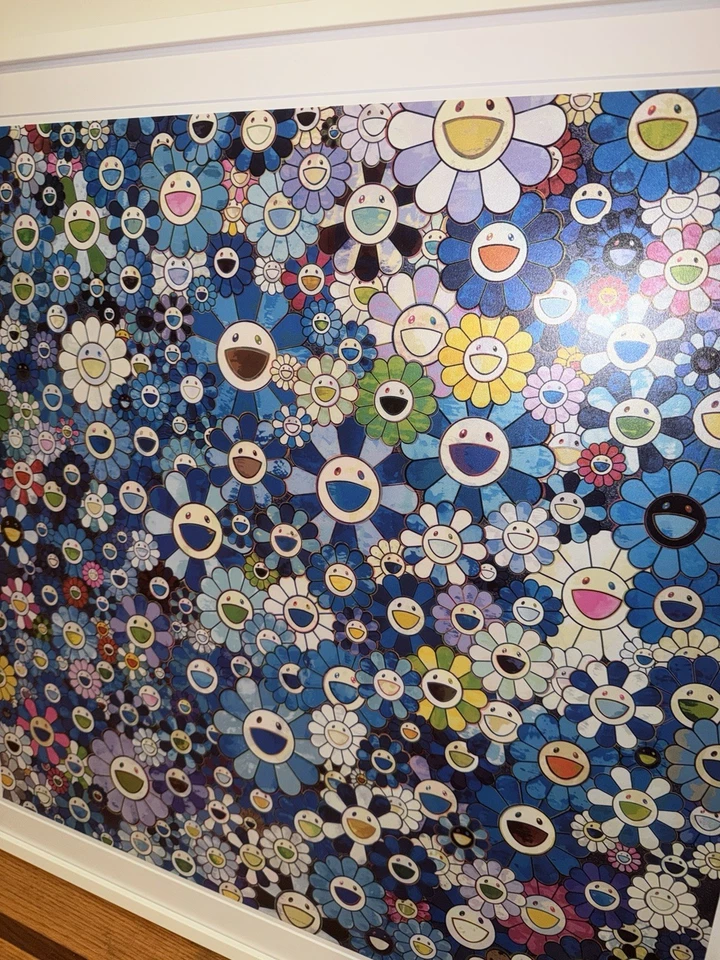 Impresión firmada azul Takashi Murakami Shangri-La enmarcada ED300 flor kaikai kiki Foto 3 de 4