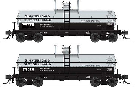 Coches cisterna Broadway Limited 6461 HO Dow Chemical 6000 galones (juego de 2) | Zustand: New