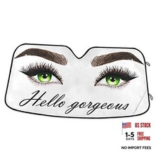Hello Gorgeous Car Windshield Sun Shade Women Green Eyes Multi Pattern 7