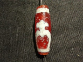 Great Rare Tibetan Reddish Natural Old Agate Dzi 2Aquarius Bead HH076